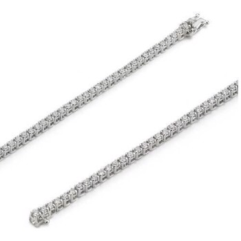 18 ct white gold tennis bracelet with 78 pcs 0,025 ct diamonds in quality Top Wesselton SI, 17-19 cm