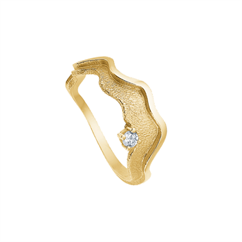 Randers Sølv's Handmade finger ring in 8 ct gold with small brilliant - 8 mm 
